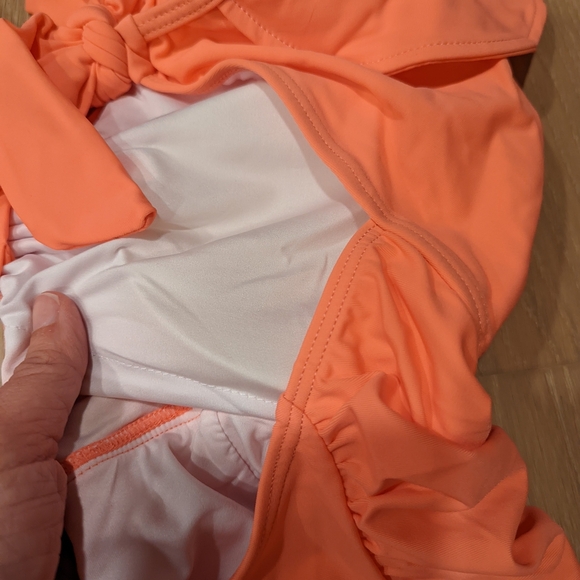 Coral Ruffled Swimsuit - Picture 2 of 8